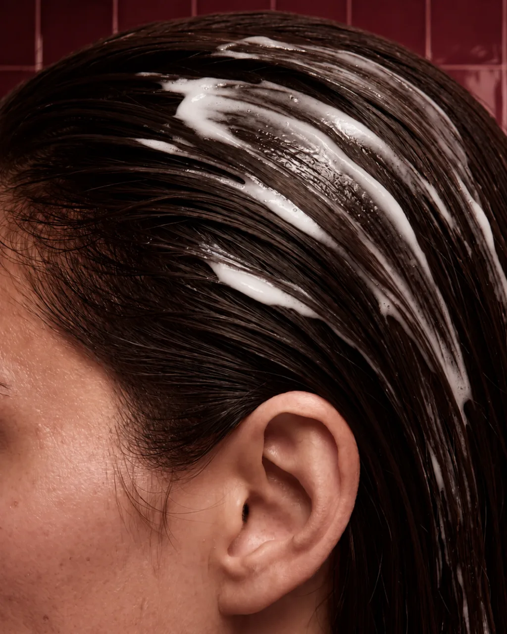 Hair mask applied to wet hair